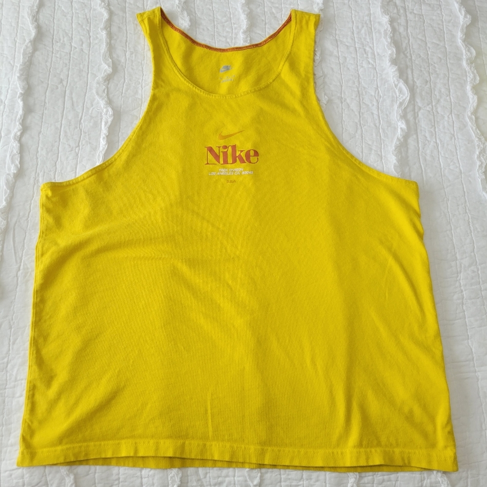 Nike Trek Division Tank Top XL EUC Golden Yellow Retro Style Summer